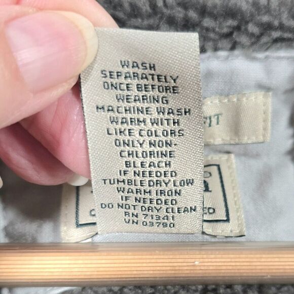 LL Bean Sherpa Lined Jacket Chore Coat Mens XL Stone Gray‎ Snap Pockets Barn - Picture 8 of 13